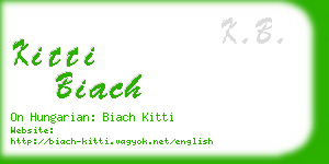 kitti biach business card